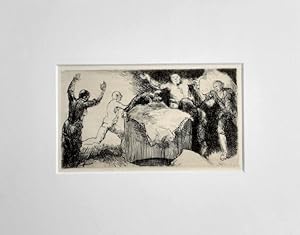 Bild des Verkufers fr Flohjagd - (Radierung, Illustration / 20. Jahrhundert, nicht signiert) zum Verkauf von BuchKunst-Usedom / Kunsthalle