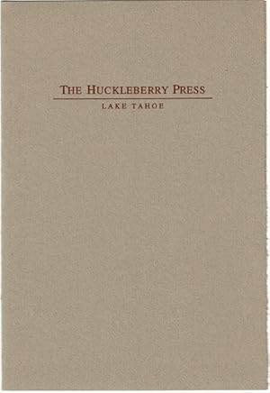 The Huckleberry Press. Lake Tahoe [cover title]. [Prospectus for:] A convocation address commemor...