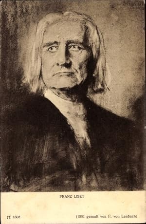 Bild des Verkufers fr Knstler Ansichtskarte / Postkarte Lenbach, F., Komponist Franz Liszt - Ackermann 1602 zum Verkauf von akpool GmbH