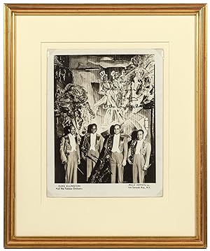 Image du vendeur pour Framed Publicity Photo of Duke Ellington and His Famous Orchestra, Inscribed by Otto Hardwick mis en vente par Between the Covers-Rare Books, Inc. ABAA