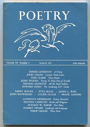 Bild des Verkufers fr Poetry - Volume 109, Number 6, March 1967 zum Verkauf von Between the Covers-Rare Books, Inc. ABAA