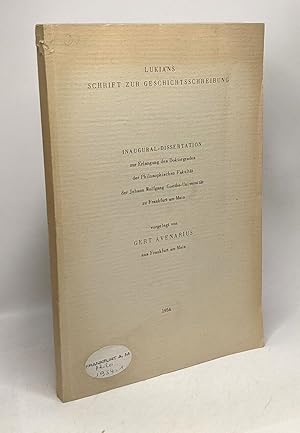 Seller image for Lukians schrift zur geschichtsschreibung - inaugural-dissertation for sale by crealivres