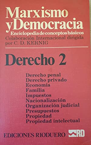 Imagen del vendedor de MARXISMO Y DEMOCRACIA Enciclopedia de conceptos basicos. DERECHO 2 a la venta por Libros Tobal