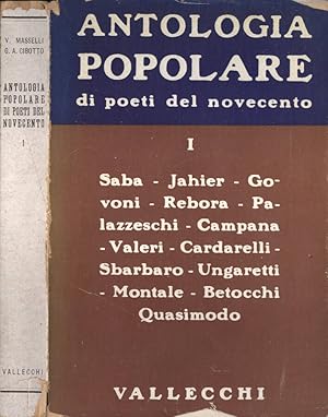 Bild des Verkufers fr Antologia di poeti del Novecento Vol. I zum Verkauf von Biblioteca di Babele