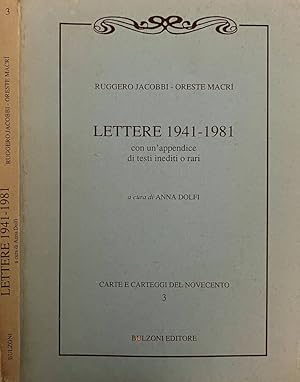 Bild des Verkufers fr Lettere 1941-1981 zum Verkauf von Biblioteca di Babele
