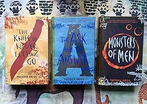 Imagen del vendedor de CHAOS WALKING TRILOGY: Book One - THE KNIFE OF NEVER LETTING GO; Book Two - THE ASK AND THE ANSWER; Book Three - MONSTERS OF MEN [First impressions] a la venta por Orlando Booksellers