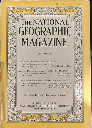 Imagen del vendedor de National Geographic, January 1951 a la venta por Shore Books