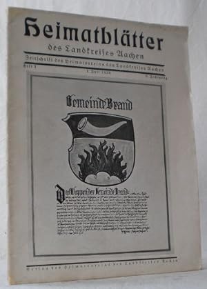 Heimatblätter des Landkreises Aachen. Zeitschrift des Heimatvereins des Landkreises Aachen. 6. Ja...