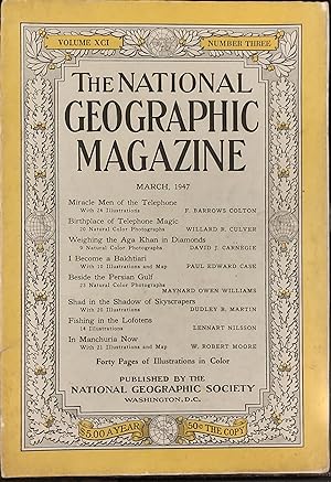 Imagen del vendedor de The National Geographic Magazine March 1947 a la venta por Shore Books