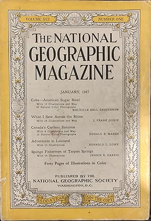 Seller image for National Geographic Magazine, January, 1947 for sale by Shore Books