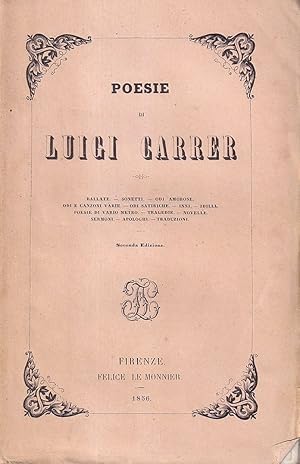 Seller image for Poesie di Luigi Carrer for sale by Il Salvalibro s.n.c. di Moscati Giovanni