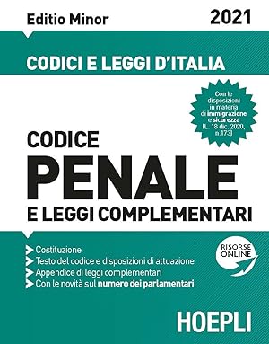 Imagen del vendedor de Codice penale 2021. Editio Minor a la venta por Libro Co. Italia Srl