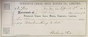 [Receipt Book of the Birdseye Gold Mining Company]