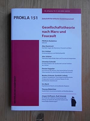 PROKLA 151 : Gesellschaftstheorie nach Marx und Foucault. [hrsg. von der "Vereinigung zur Kritik ...