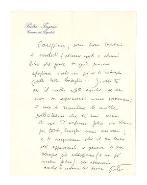 Lettera autografa firmata, inviata al fratello Francesco
