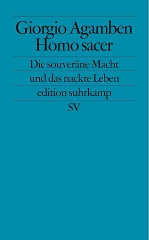 Imagen del vendedor de Homo sacer : Die souverne Macht und das nackte Leben a la venta por Smartbuy