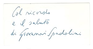 Volantino elettorale del Partito Repubblicano Italiano, con annotazione e firma autografa