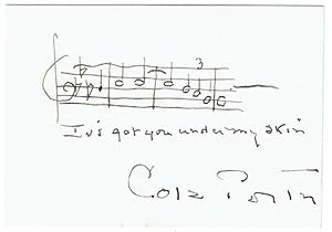 Autograph musical quotation signed ("Cole Porter").