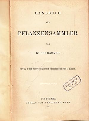 Bild des Verkufers fr Handbuch fr Pflanzensammler. zum Verkauf von Antiquariat Carl Wegner