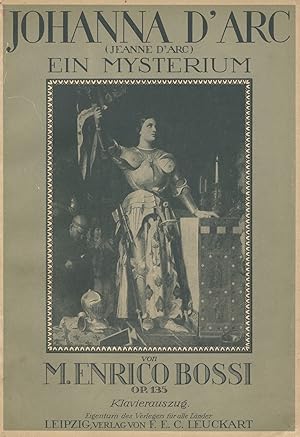 Bild des Verkufers fr Johanna d'Arc (Jeanne d'Arc) Ein Mysterium in einem Prolog und drei Teilen von Luigi Orsini (deutsch von Wilhelm Weber) fr Solostimmen gemischten Chor, Mnnerchor, Kinderchre (Knaben= und Mdchenstimmen), groes Orchester und Orgel . Op. 135. Klavierauszug . Netto M.10.- Text deutsch und italienisch. [Piano-vocal score] zum Verkauf von J & J LUBRANO MUSIC ANTIQUARIANS LLC