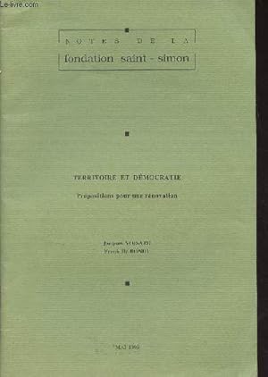 Seller image for Notes de la fondation Saint-Simon - n98 Mai 1998 - Territoire et dmocratie, propositions pour une rnovation for sale by Le-Livre