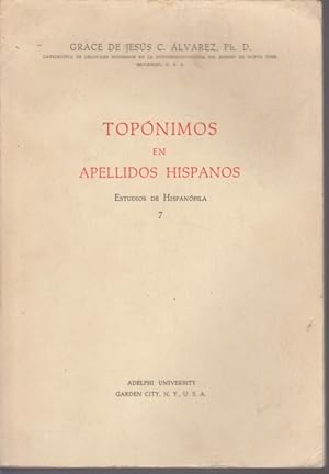 Imagen del vendedor de TOPONIMOS EN APELLIDOS HISPANOS a la venta por LIBRERIA TORMOS