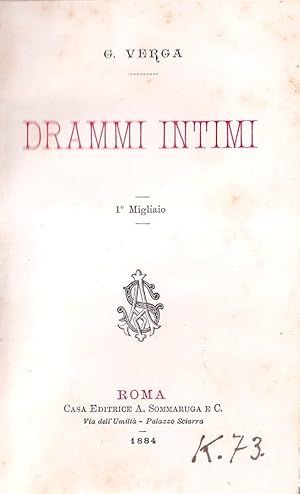 Image du vendeur pour Drammi Intimi mis en vente par Il Salvalibro s.n.c. di Moscati Giovanni