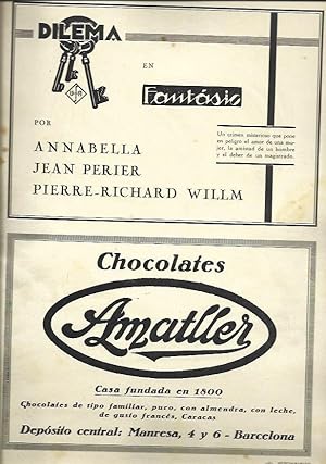 Imagen del vendedor de LAMINA 32571: Publicidad de Chocolates Amatller y Dilema en Fantasia a la venta por EL BOLETIN