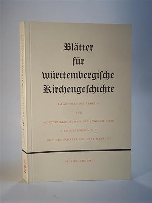 Imagen del vendedor de Bltter fr wrttembergische Kirchengeschichte. 85. Jahrgang 1985 a la venta por Adalbert Gregor Schmidt