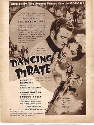 Imagen del vendedor de LAMINA 32271: Anuncio de la pelicula Dancing Pirate a la venta por EL BOLETIN