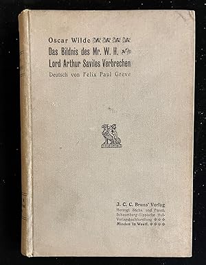 Seller image for DAS BLINDIS DES MR. W. H. : LORD ARTHUR SAVILES VERBRECHEN for sale by Johnnycake Books ABAA, ILAB