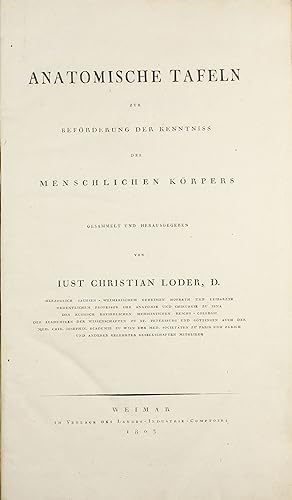 Bild des Verkufers fr Anatomische Tafeln zur Befrderung der Kenntniss des menschlichen Krpers. Two text- and two plate volumes. zum Verkauf von Milestones of Science Books