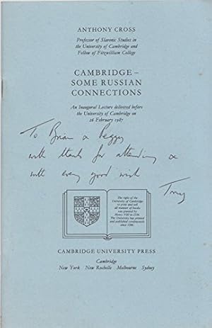 Bild des Verkufers fr Cambridge-Some Russian Collections: An Inaugural Lecture Delivered Before the University of Cambridge on 26 February 1987 zum Verkauf von WeBuyBooks