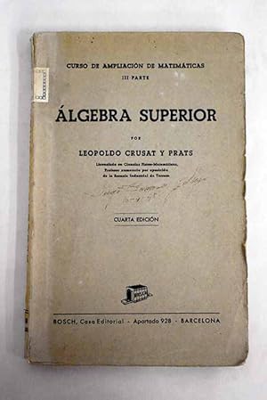 Imagen del vendedor de Algebra superior a la venta por Alcan Libros