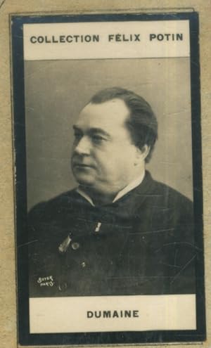 Photographie de la collection Félix Potin (4 x 7,5 cm) représentant : François Dumaine, comédien....