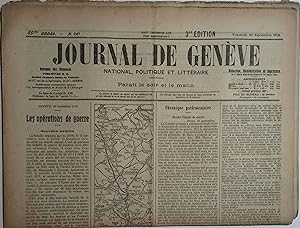 Journal de Genève. National, politique et littéraire. 89e année N° 261. 20 septembre 1918.