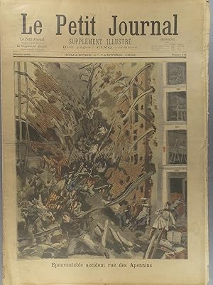 Le Petit journal - Supplément illustré N° 424 : Epouvantable accident rue des Apennins (Gravure e...