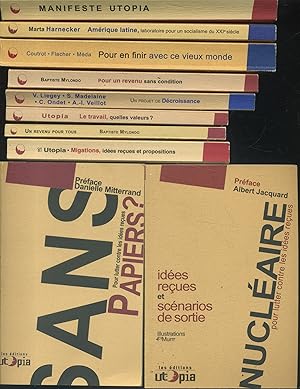 Ensemble de 10 volumes des éditions Utopia. Le manifeste Utopia - Un revenu pour tous - Migration...