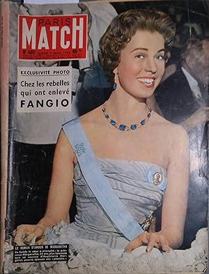 Paris Match N° 465. Margaretha de Suède en couverture. Chez les rebelles qui ont enlevé Fangio - ...
