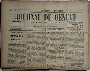 Journal de Genève. National, politique et littéraire. 85e année N° 270. 29 septembre 1918.