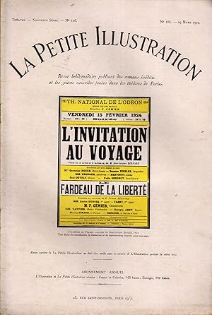 Seller image for La Petite illustration thtrale N 116 : L'invitation au voyage, pice de Jean-Jacques Bernard. Suivie du Fardeau de la libert, pice de Tristan Bernard. 29 mars 1924. for sale by Librairie Et Ctera (et caetera) - Sophie Rosire