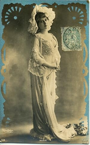 Seller image for Carte postale reprsentant l'actrice Kara. Vers 1910. for sale by Librairie Et Ctera (et caetera) - Sophie Rosire