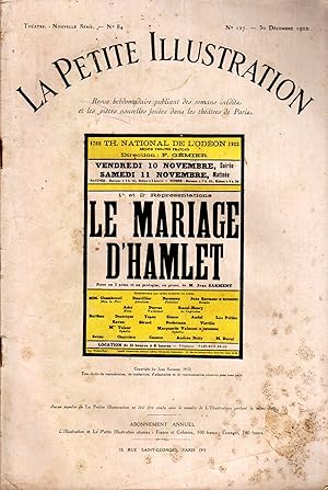 Immagine del venditore per La Petite illustration thtrale N 84 : Le mariage d'Hamlet, pice de Jean Sarment. 30 dcembre 1922. venduto da Librairie Et Ctera (et caetera) - Sophie Rosire