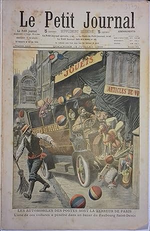 Le Petit journal - Supplément illustré N° 974 : Les automobiles des postes sont la terreur de Par...