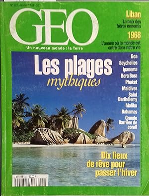 Géo N° 227. Plages mythiques, Liban, Charbonniers du Périgord. Janvier 1988.