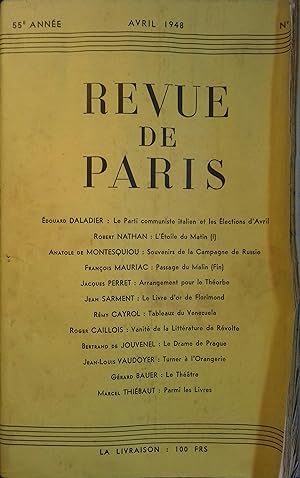 La revue de Paris, avril 1948. Avril 1948.