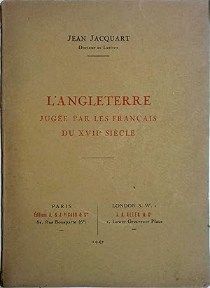 Immagine del venditore per L'Angleterre juge par les Franais du XVIIe sicle. venduto da Librairie Et Ctera (et caetera) - Sophie Rosire