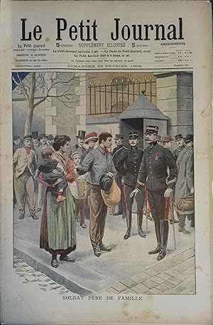 Imagen del vendedor de Le Petit journal - Supplment illustr N 901 : Soldat pre de famille. (A Port-Vendres).(Gravure en premire page). Gravure en dernire page: Tartarins milanais. 23 fvrier 1908. a la venta por Librairie Et Ctera (et caetera) - Sophie Rosire