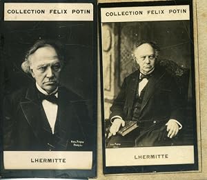 Photographies de la collection Félix Potin (4 x 7,5 cm) représentant : Léon-Augustin Lhermitte, p...