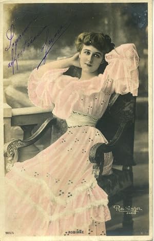 Seller image for Carte postale reprsentant l'actrice Robinne. Vers 1910. for sale by Librairie Et Ctera (et caetera) - Sophie Rosire